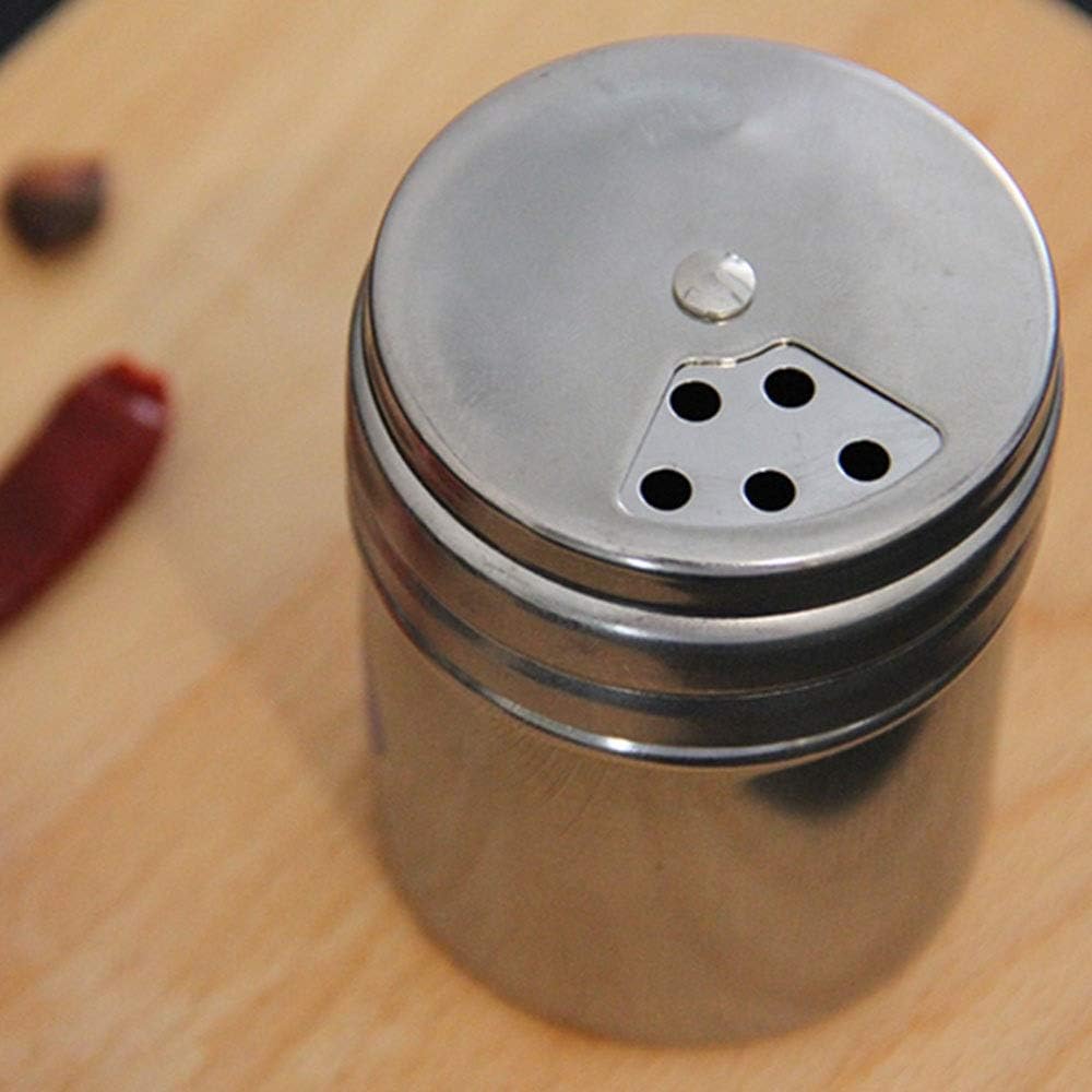 Spice boxs Stainless Steel Rotating Cruet Salt Pepper Seasoning Condiment Box Spice Shaker Bottle