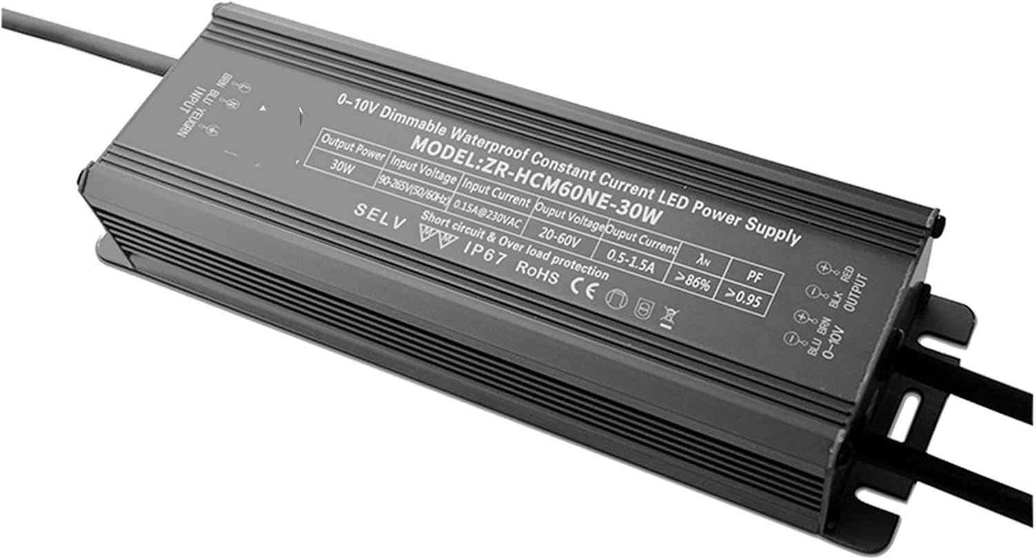 0-10V Constant Current dimming Power Supply 30W Flat Panel Light Waterproof LED Driver Power Supply DC Low Voltage PWM dimming Power Supply