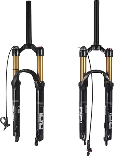 Vista 9 de Horquilla de suspensión de aleación de magnesio para bicicleta de montaña de Bosy, 26/27.5/29 pulgadas, dirección cónica y horquilla delantera recta