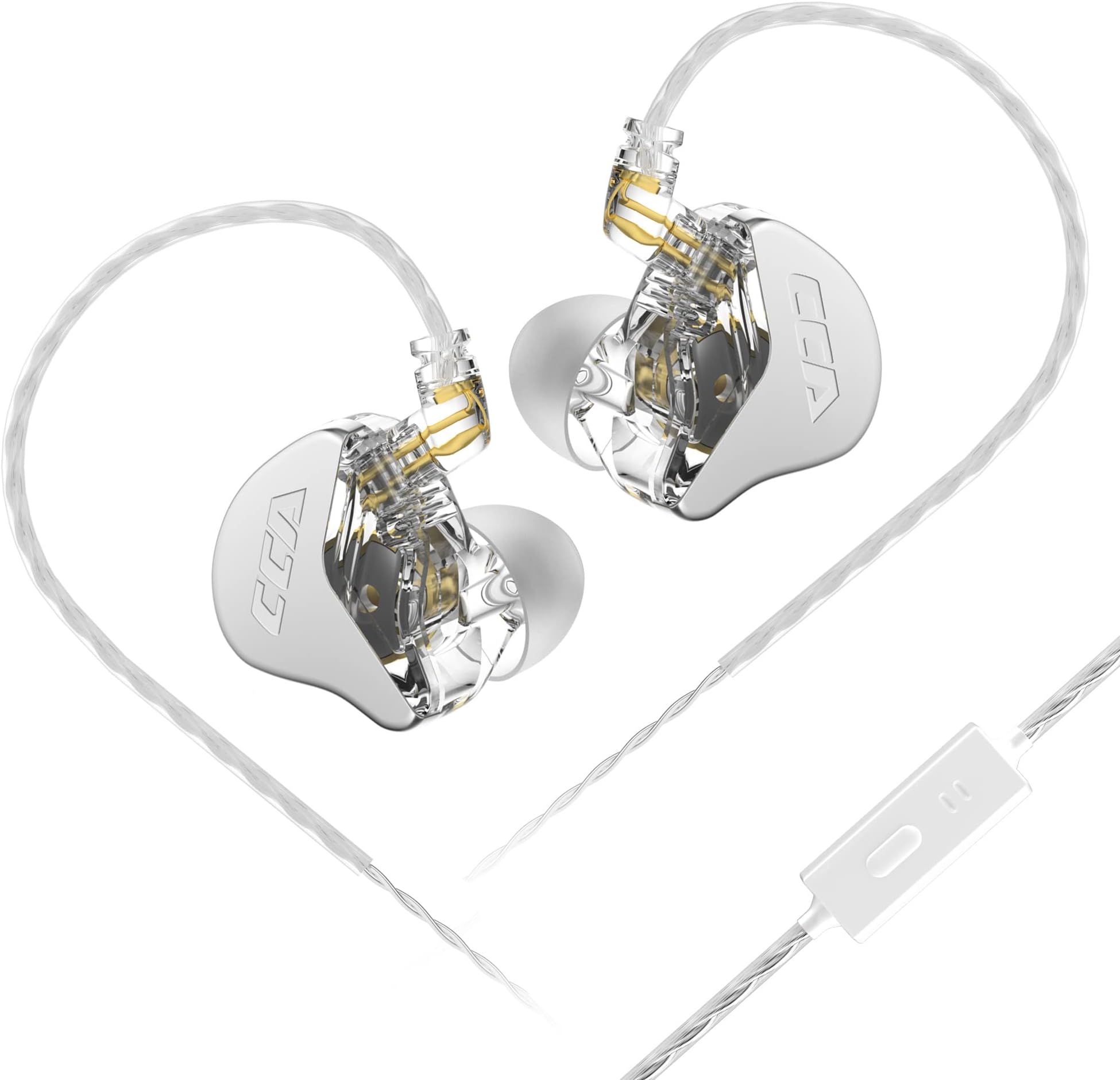 CCA CRA in Ear Earphone, Ultra-Thin Diaphragm Dynamic Driver IEM, Clear Sound & Deep Bass, Wired Earbuds with Mic and Tangle-Free Removable Cord