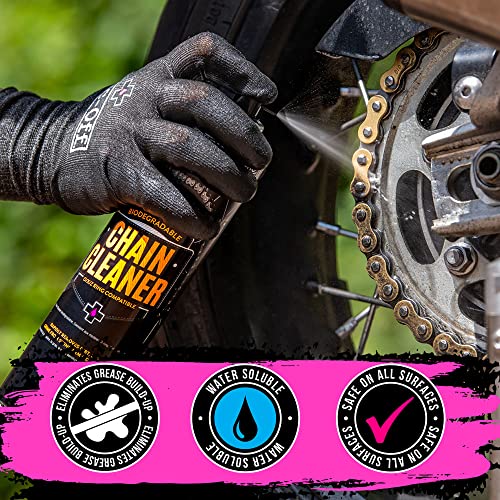 Muc-Off Produit Chaîne Moto - 400 ML - Nettoyant pour Moto - Biodégradable et Soluble dans l'eau - Compatible avec Joints Toriques O/X/Y