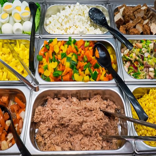 Image of Mifoci 6 Pack Stainless Steam Hotel Pan with Lid, 1 /9 Size x 4 Inch Deep Steam Table Pan Restaurant Supplies Reusable Anti Rust Catering Storage for Home, Party, Restaurant, Hotel, Buffet