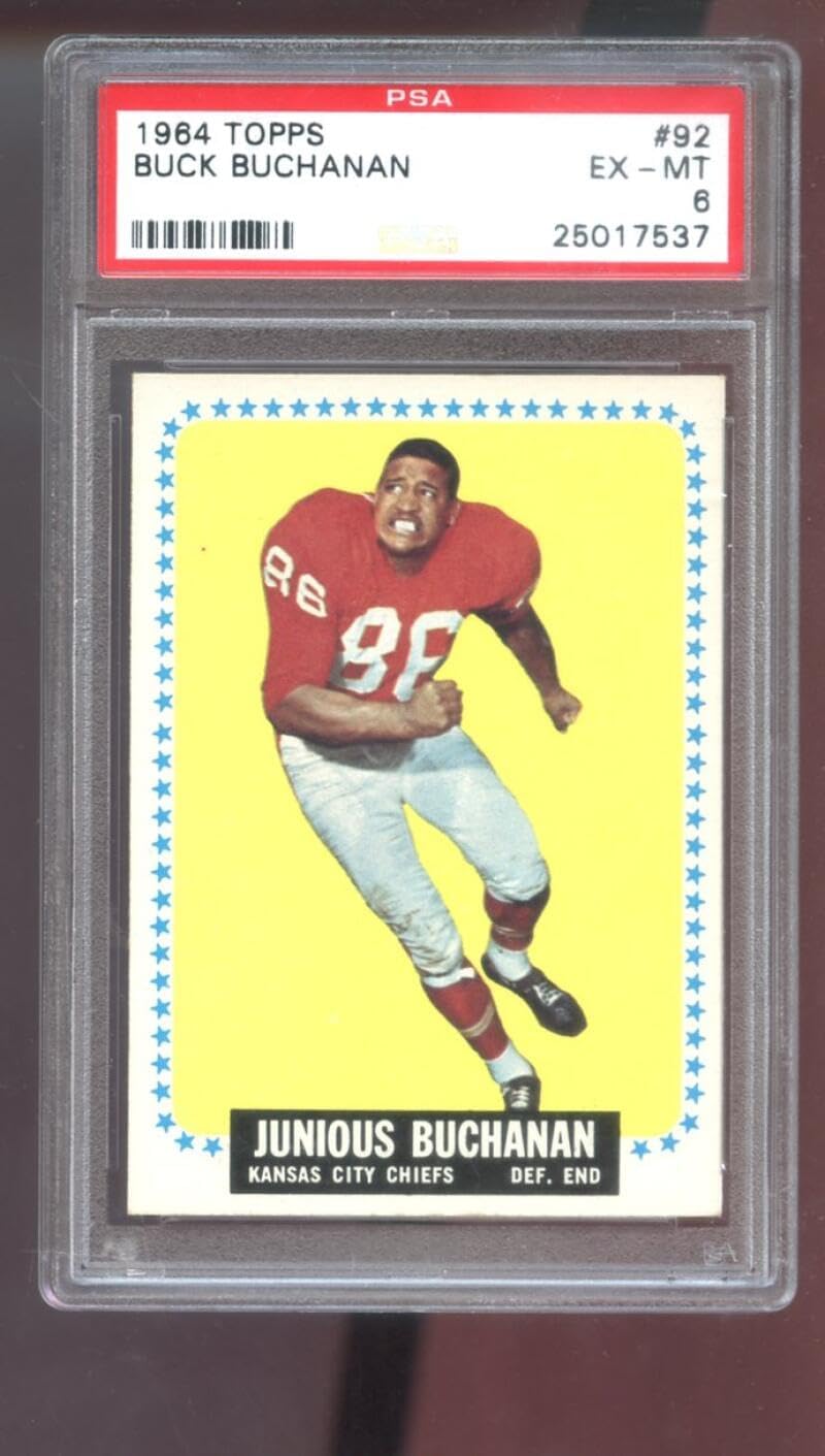 1964 Topps #92 Junious Buchanan Buck Buchanan ROOKIE RC PSA 6 Graded Football Card Kansas City Chiefs