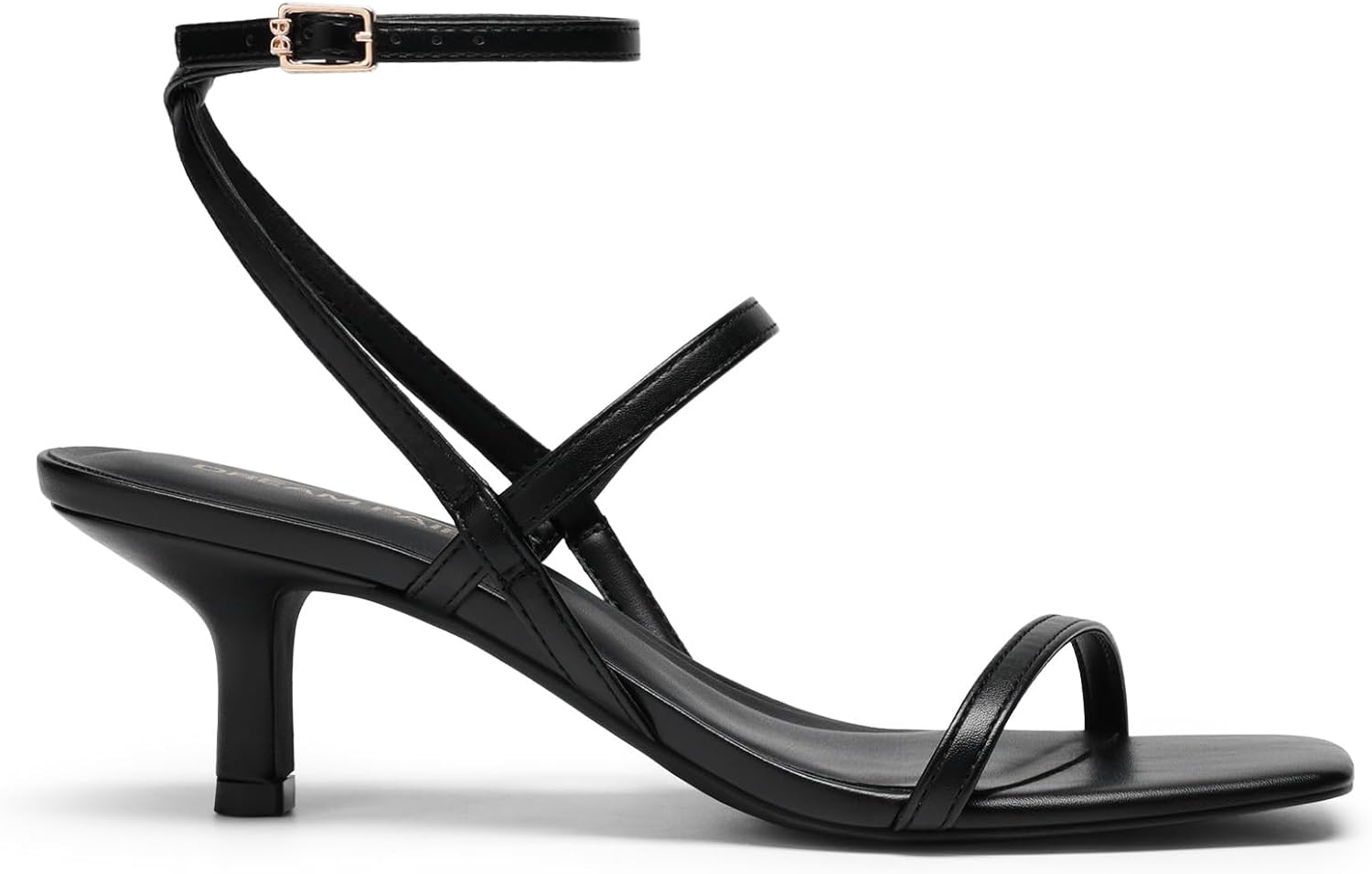 DREAM PAIRS Kitten Heels for Women, Strappy Square Open Toe Ankle Buckle Heeled Sandals Wedding Party Dress Shoes - Image 4