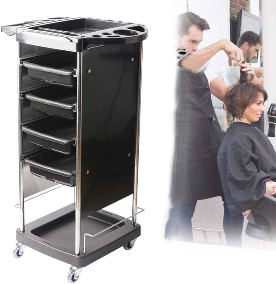 Salon Trolley Multi-Function with Wheels 4 Drawer Hairdresser Storage Cart for Salon Beauty Massage Spa