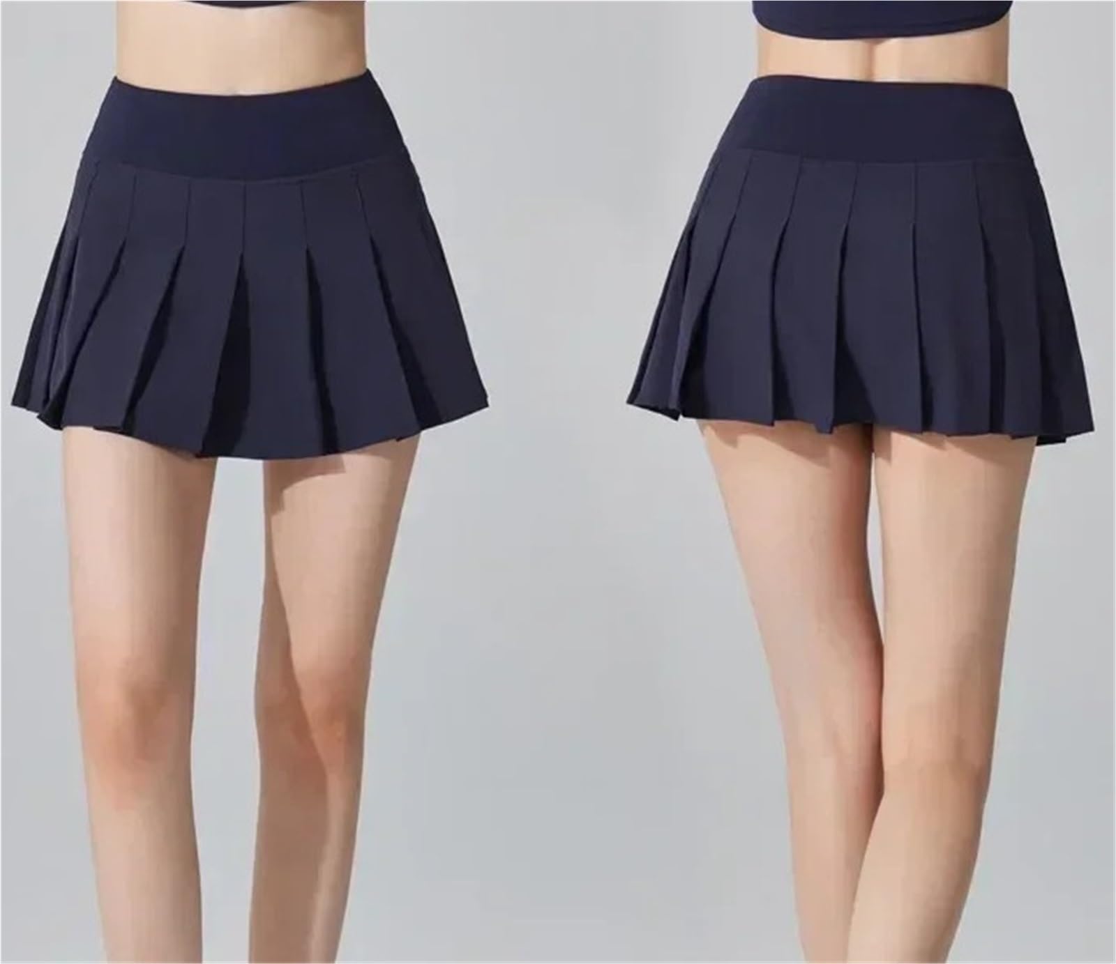 Damen-Tennisrock aus Polyester mit hoher Taille und Falten