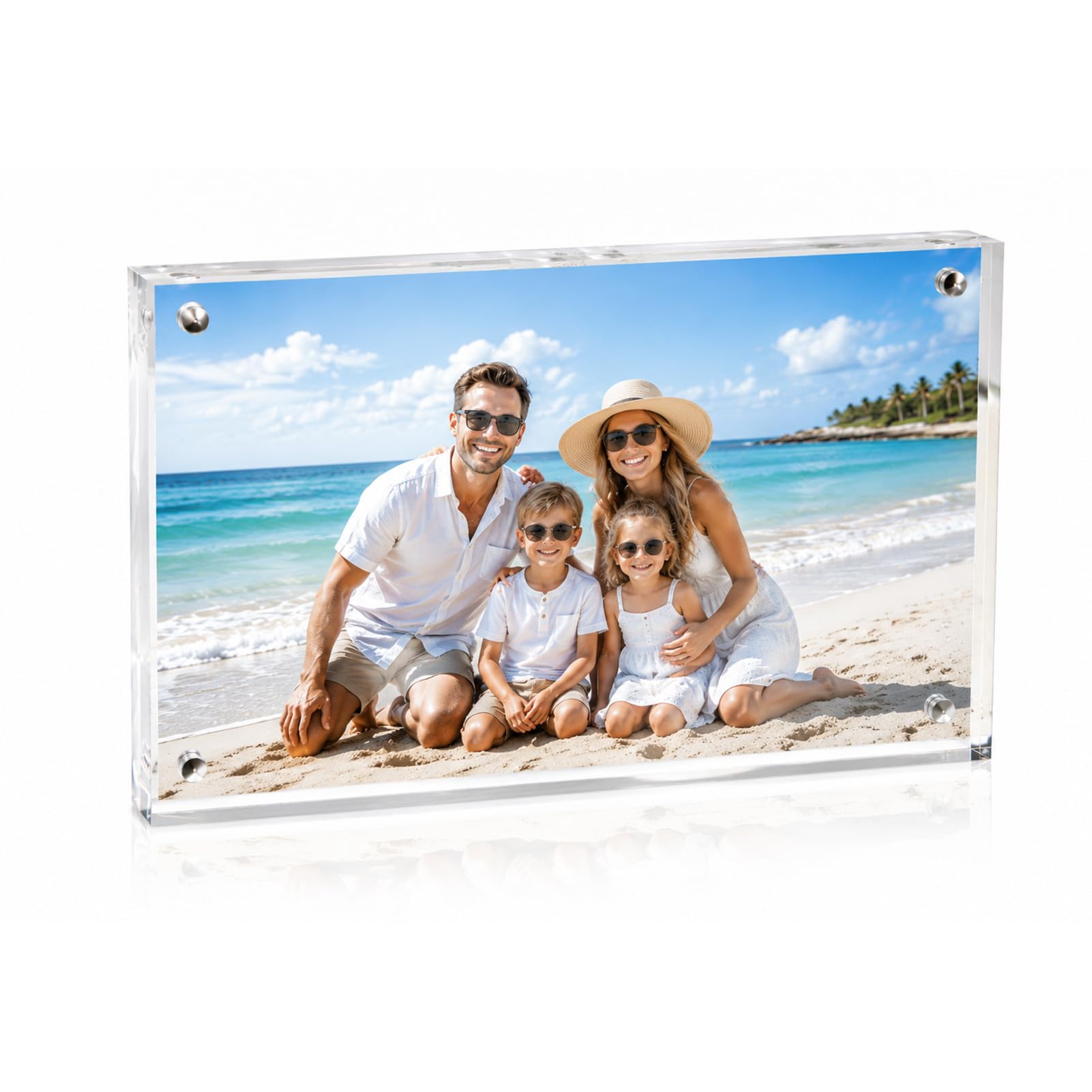 Frameless Picture Frames, 7x5 Magnetic Acrylic Photo Frame, Double Sided