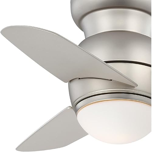 Miniatura 3 de Minka-Aire F510L-BS, Spacesaver Ventilador de techo de 26 pulgadas, acabado de acero cepillado con cuchillas plateadas