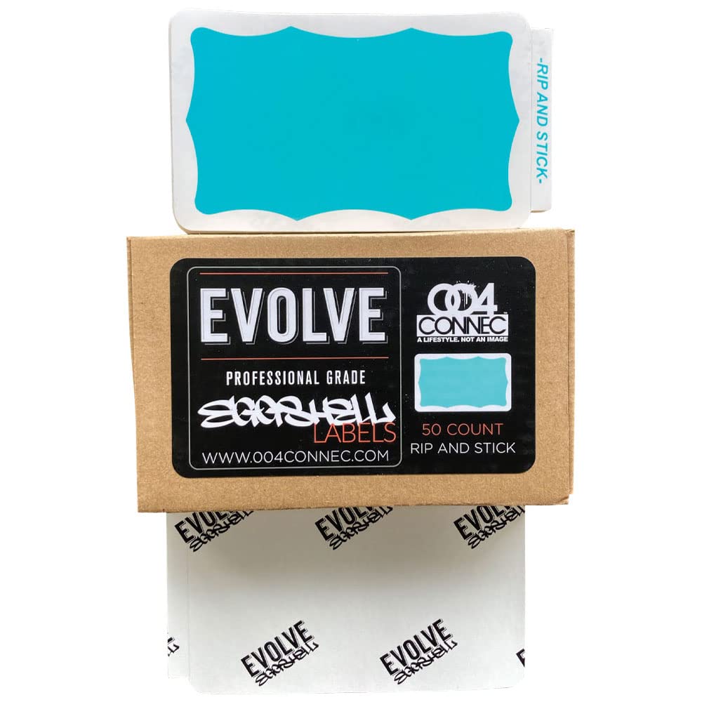 Eggshell Stickers 50 Piece, Hello My Name, Weather Resistant Peel and Stick Graffiti Stickers, Name Tag Labels, 3.9 x 2.3 inches (Wavy Aqua)