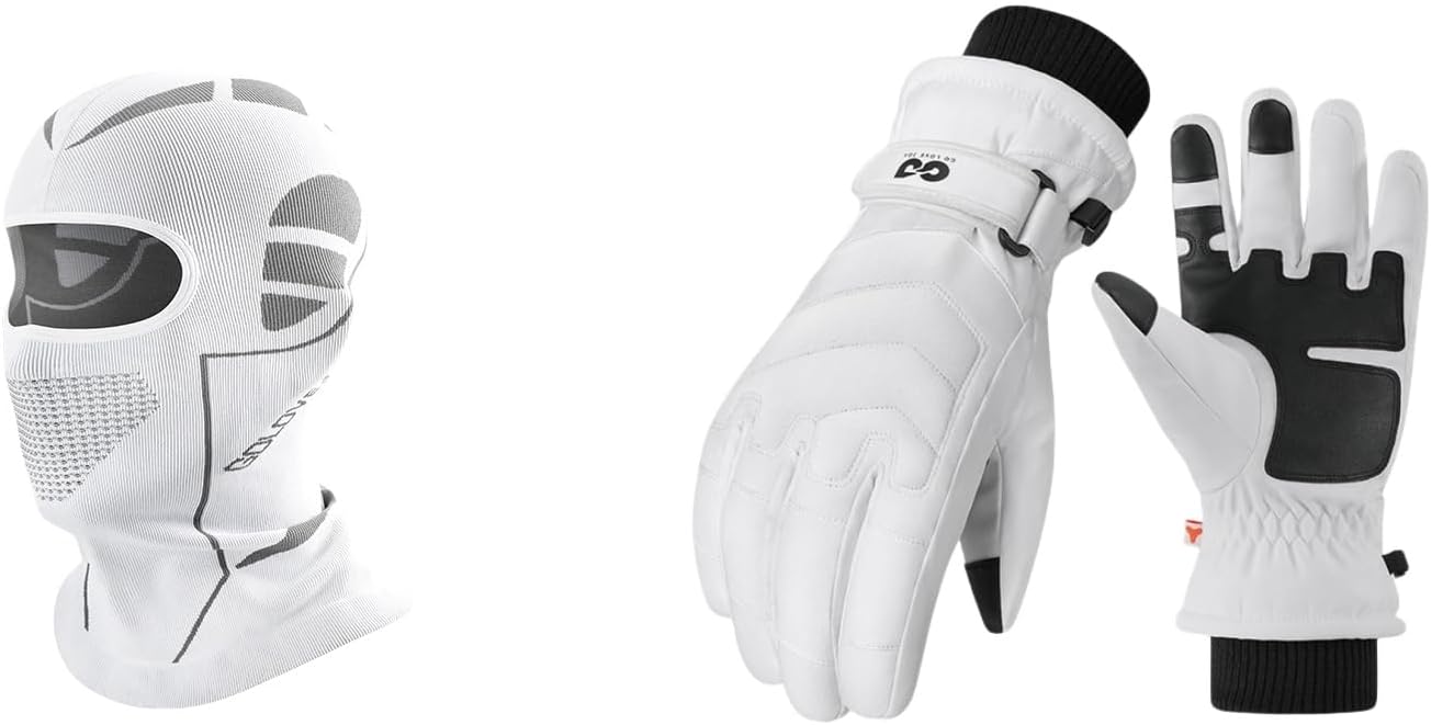 Winter Ski Mask Men Women Helmet Friendly Motorcycle Balaclava Full Face Mask Cold Weather Head Cover Ski Snow Gloves Touchscreen Waterproof Hand Warming Work Gloves