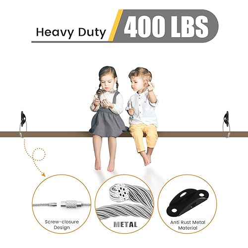 Miniatura 4 de Anclajes de muebles paquete de 10 correas antipuntas para muebles para bebés y correas de metal resistentes a los terremotos de tensión de 400