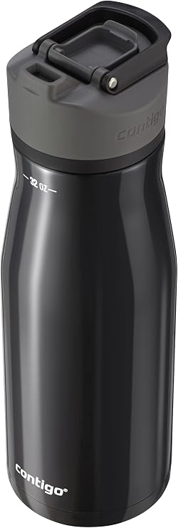 Contigo Cortland Chill 2.0 Stainless Steel Vacuum-Insulated Water Bottle with Spill-Proof Lid & AUTOSEAL Water Bottle, 32oz, Licorice