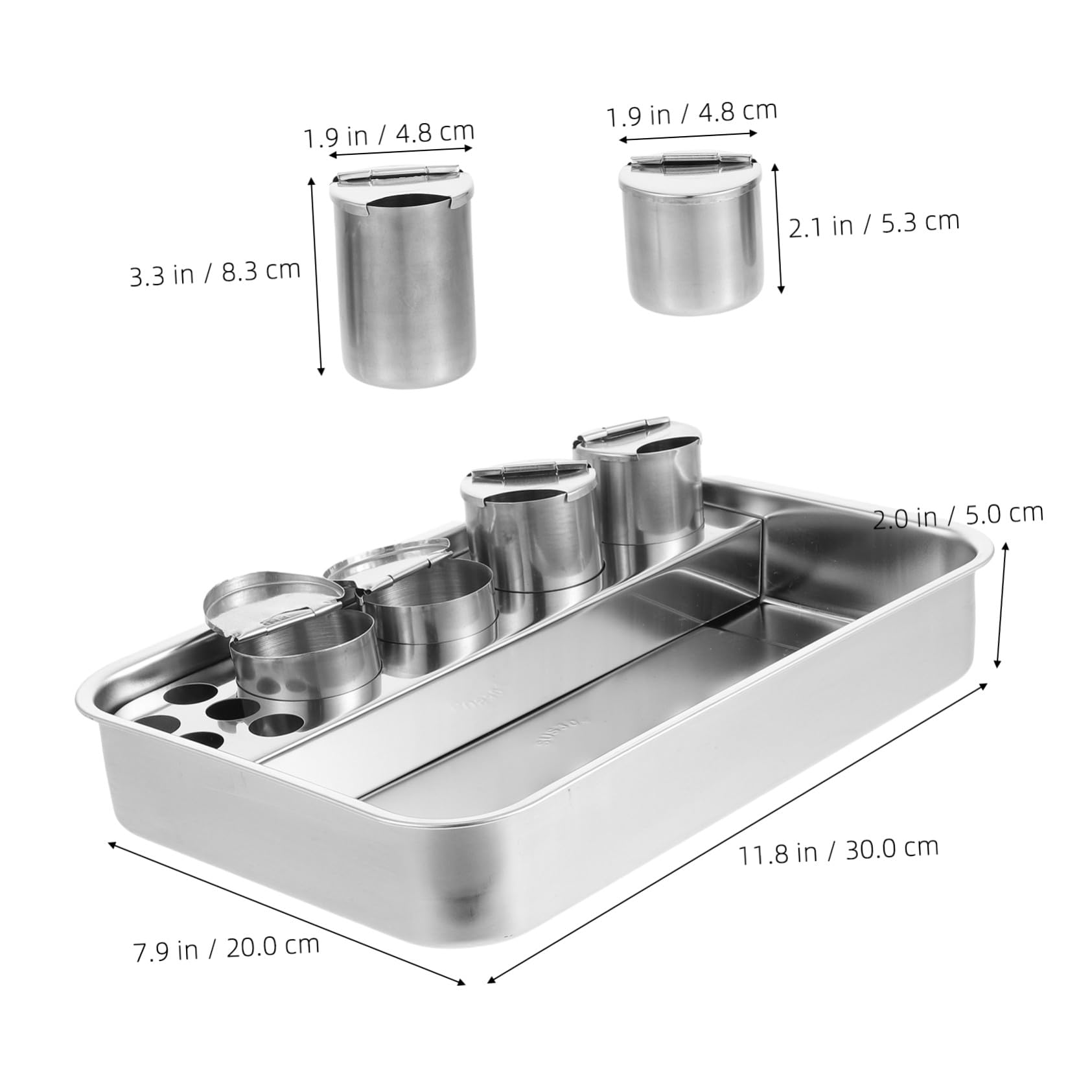 Cabilock Plateau Rectangulaire En Acier Inoxydable Pour Matériel Médical Assiette Pour Instruments Chirurgicaux Et Rangement