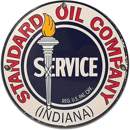 Miniatura 404 de Brotherhood Letrero de gas vintage de reproducción de letreros de metal vintage, letrero redondo de metal para garaje y hogar, 8 pulgadas de Nourse