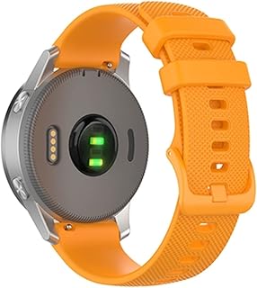 GANYUU Correa de reloj de 18 20 22 mm para reloj de 42 mm/Garmin Vivoactive 3/Vivoactive 4 4S/Forerunner 645 correa de silicona (color: amarillo ámbar, tamaño: 20 mm)