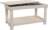 Xalerieo Kids Activity Table with Lego Compatible Board & Storage - Wooden Play Table for Building Blocks, Drawing, Reading, Toddler Gifts