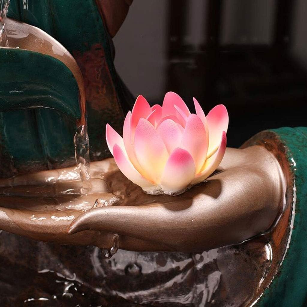 Relaxation Fountain Tabletop Fountain Ceramics Desktop Fountain Feng Shui Lucky Decoration Water Fountain Housewarming Gift 13.79 Inches Quiet Soothing Sound of Water