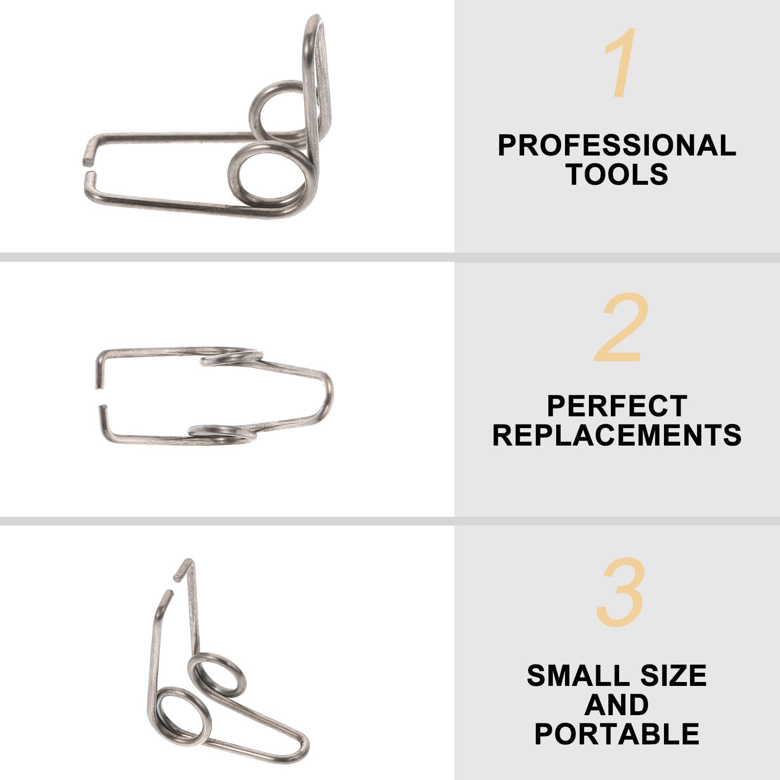 Ressorts de Remplacement pour Clé D'eau Trompette, Lot de 10 Pièces en Acier Inoxydable Argenté, Petit Modèle, Accessoires pour Réparation et Entretien D'instruments à Vent, Usage