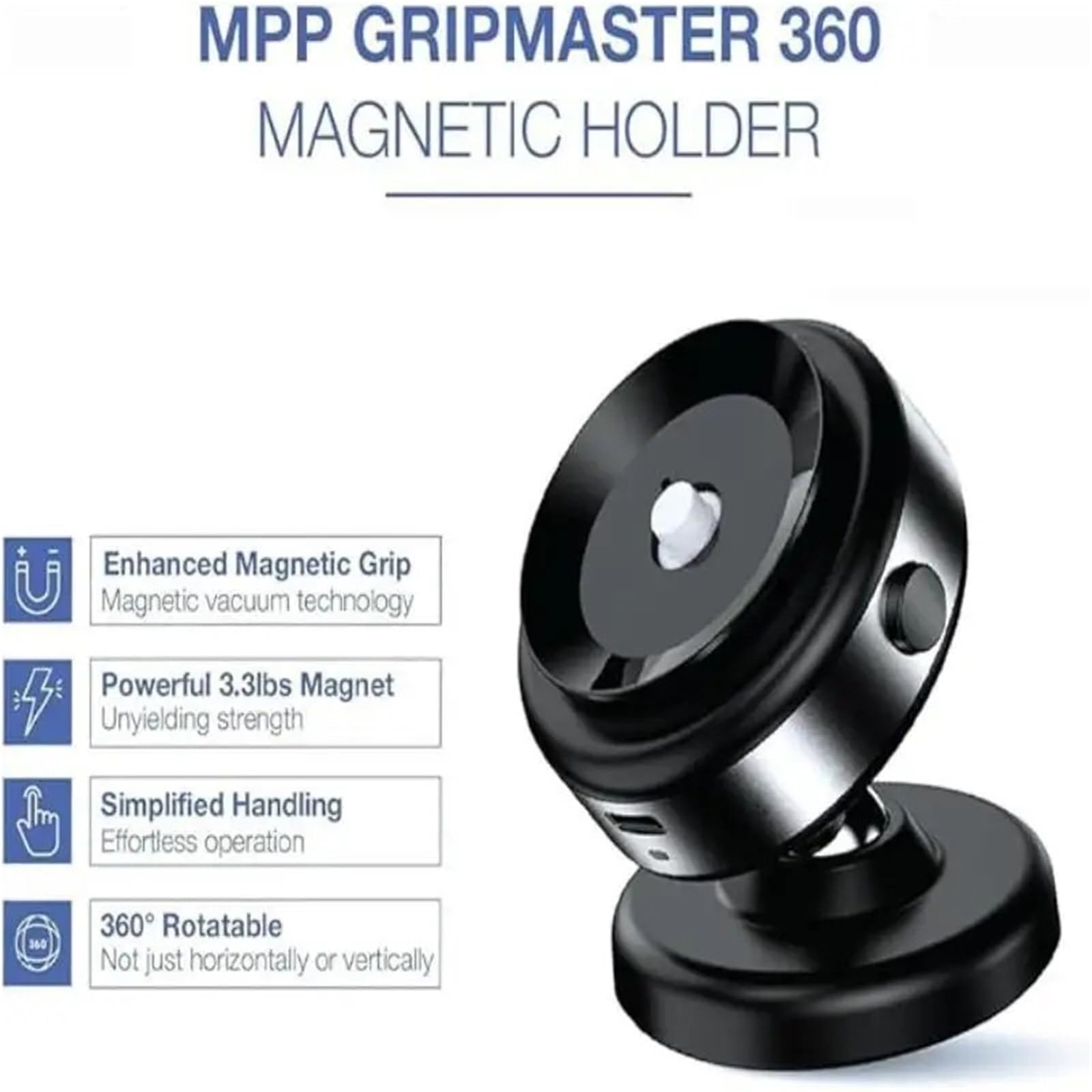 Accesorios Coche Porta Smartphone Supporto Magnetico per Telefono da Auto - Supporto a Ventosa Girevole a 360° con Forte Assorbimento Magnetico