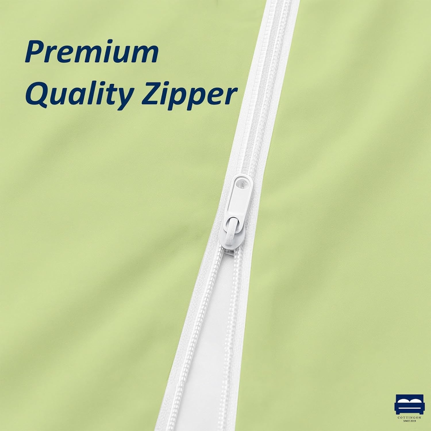 Queen 1 PC Zipper Fitted Sheet, Brushed Premium Quality Microfiber, Soft Shrinkage and Fade Resistant Bottom Sheet fits Upto 16 Inch Deep Pocket, Zipper Mattress Cover, Sage