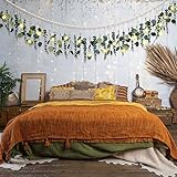 Juexica Artificial Eucalyptus Fall Wall Decor Boho Hanging with LED Light Farmhouse Artificial Greenery Modern Decor with LED for Fall Home Bedroom Office Bathroom Kitchen