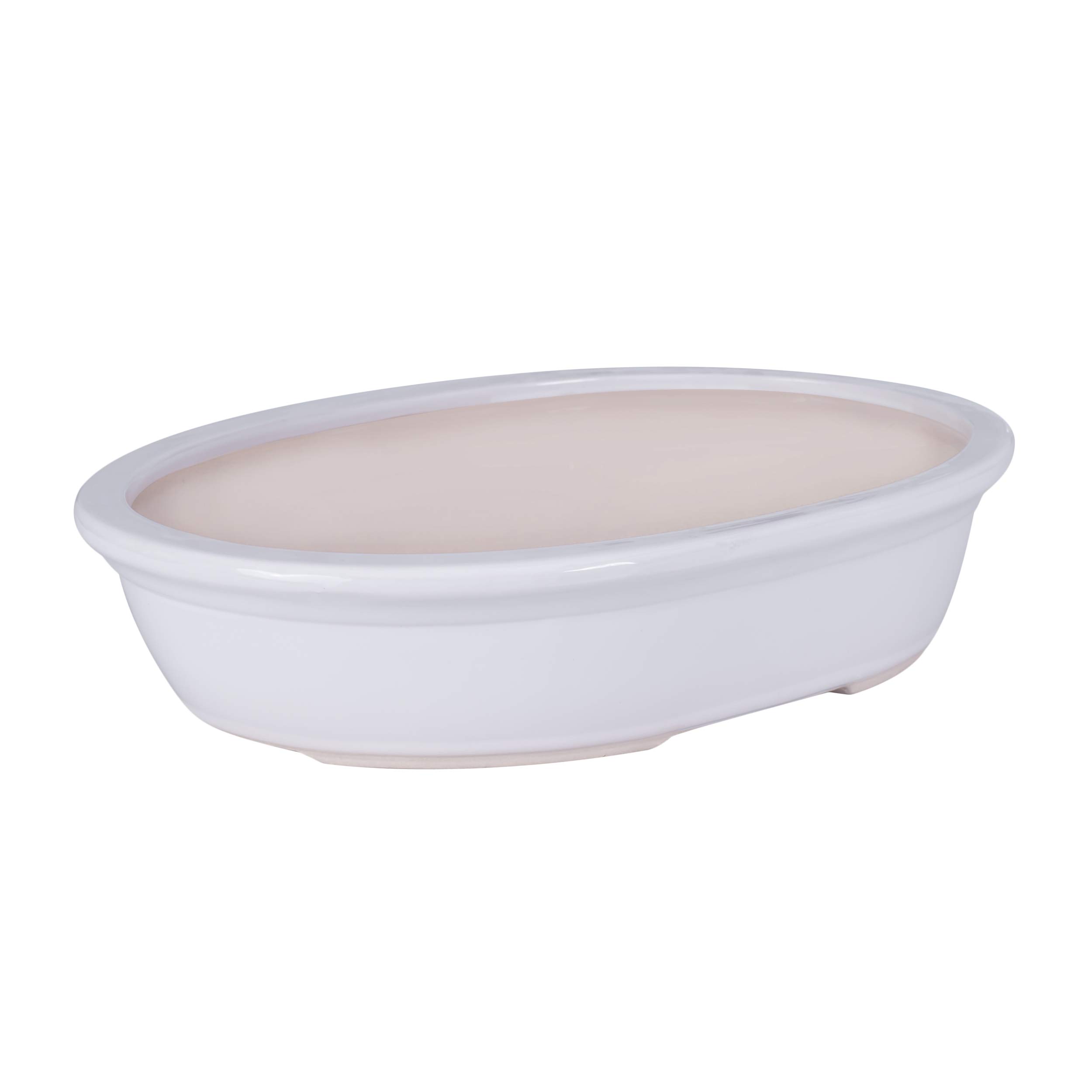 botle Ciotola per bonsai, mini giardino, in ceramica, colore bianco, 6 grandi (50)