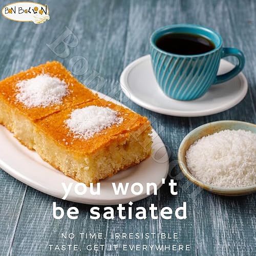 Miniatura 9 de BonBalloon Holw El Sham Basbousa Con Coco Halal Basbosa Egipcia Basboosa Polvo (1 Paquete  13.40 oz  380 g) Mezcla de Basbousah Postre árabe Harisah