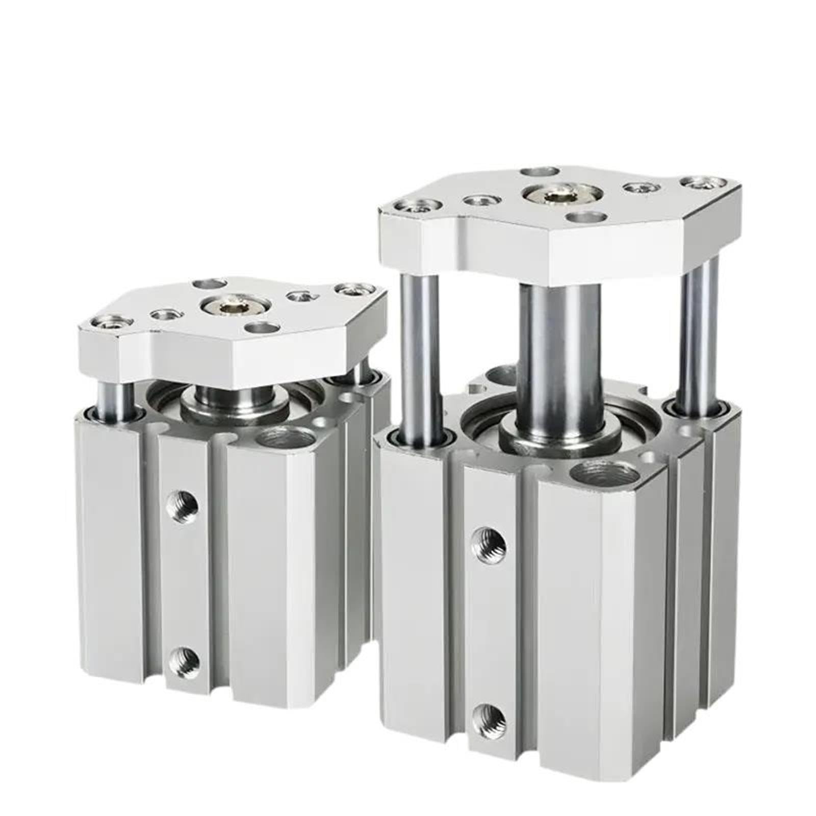 Cilindro neumático con varilla guía compacta CQMB, doble efecto, no magnético, fino(Stroke 30mm,CQMB20mm)