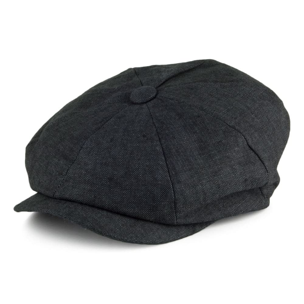 Failsworth Hats Alfie Irish Linen Newsboy Cap - Charcoal Medium