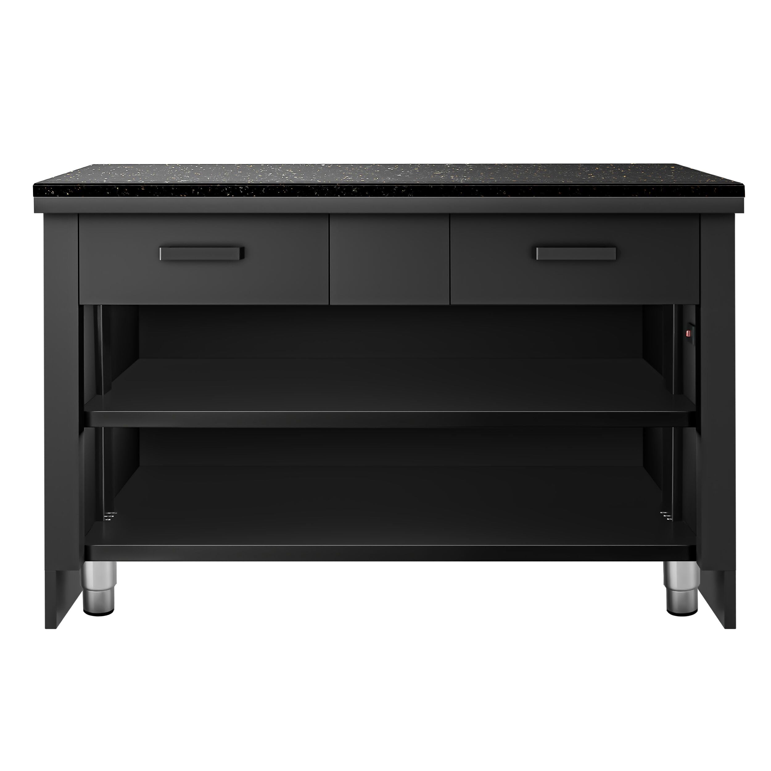 GGM Gastro Kassentisch Toronto 1500 mm | robuste Granitarbeitsplatte, edles Design mit LED-Beleuchtung, ergonomische Arbeitshöhe, pflegeleicht, direkt einsatzbereit