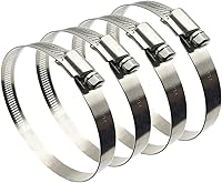 Vista 1 de 4 abrazaderas de conducto de acero inoxidable 304 ajustables de 2.5 pulgadas, abrazadera de tubo, abrazadera de conducto de aire, abrazaderas