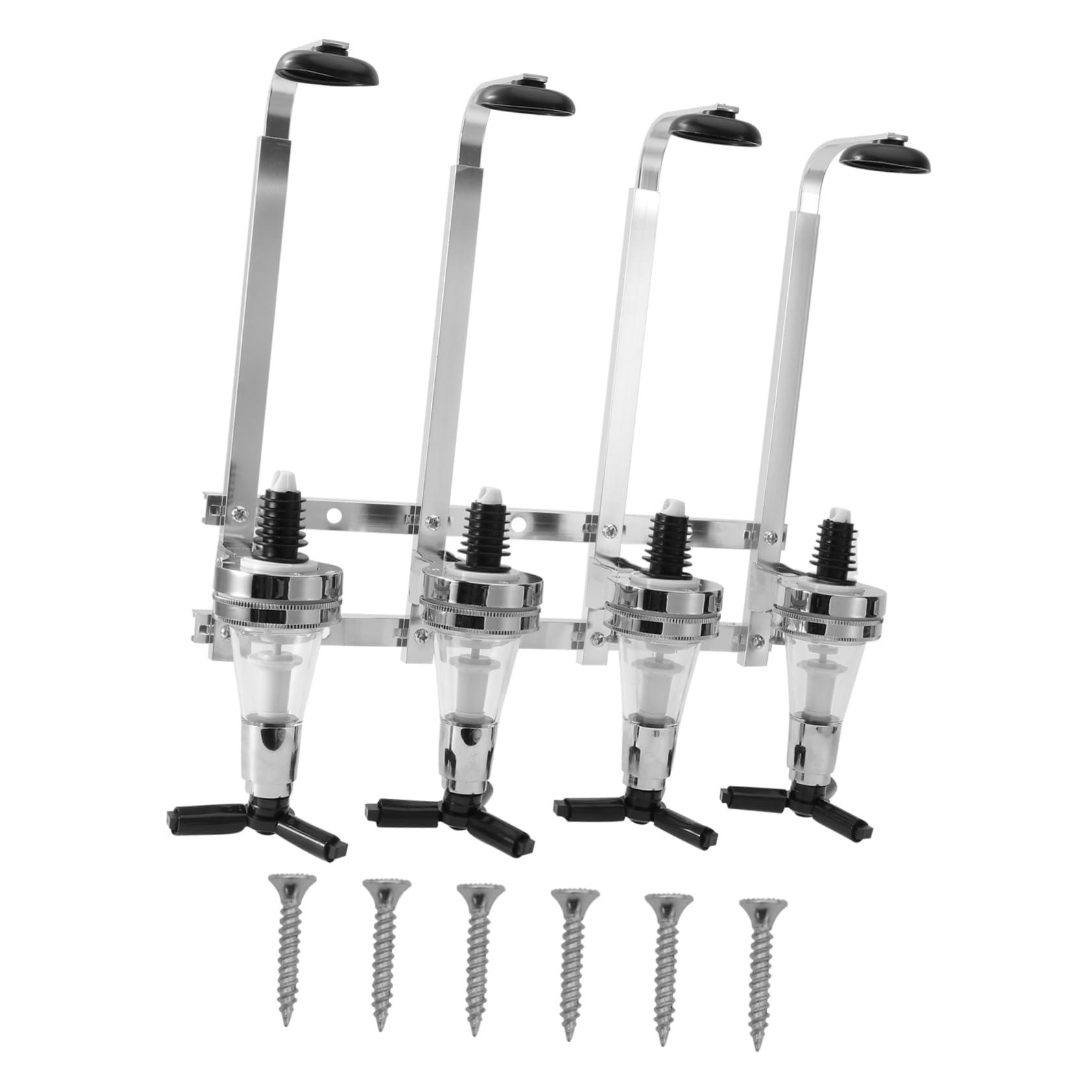 COLLBATH Aluminum Wall-mounted Bartending Set 4-station Liquor Dispenser Liquor Bar Accessories Beer Soda Fizzy