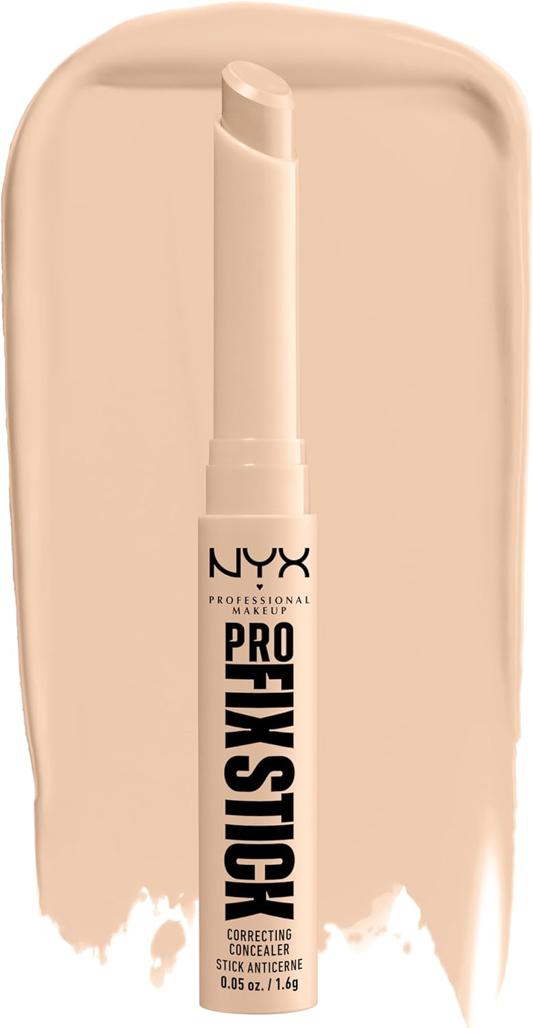 NYX Professional Makeup Corrigerende concealer, camoufleert donkere vlekken en verkleuringen af, met hyaluronzuur, blijft 12 uur zitten, veganistische formule, Pro Fix Stick, albast