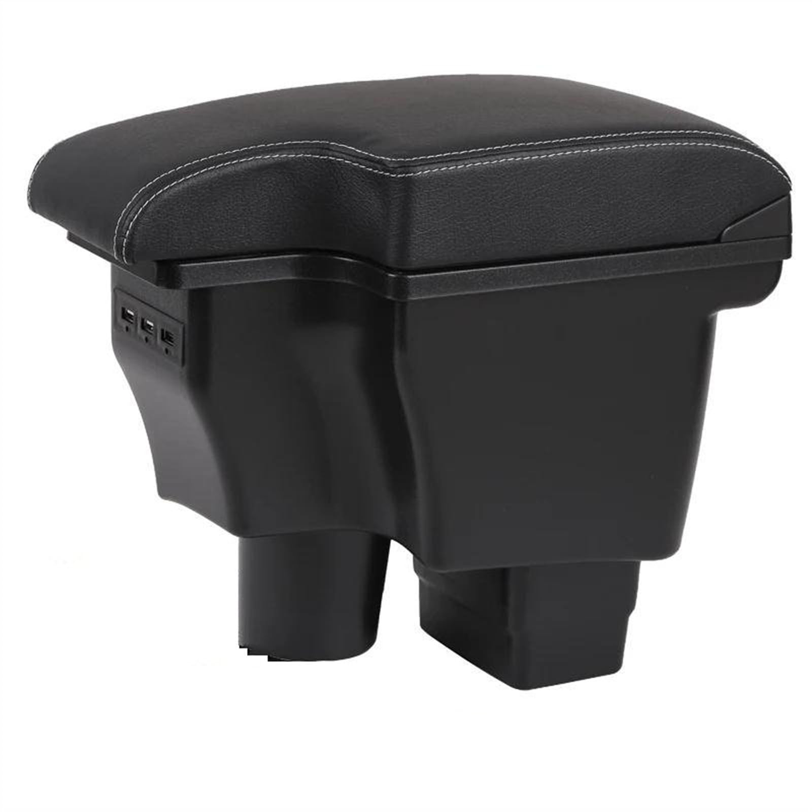 NOHEEU Armrest Box Retrofit Storage Content Car Accessories Retractable USB For CX-3 2 For Skyactiv Version CX3(A3 Black leather)