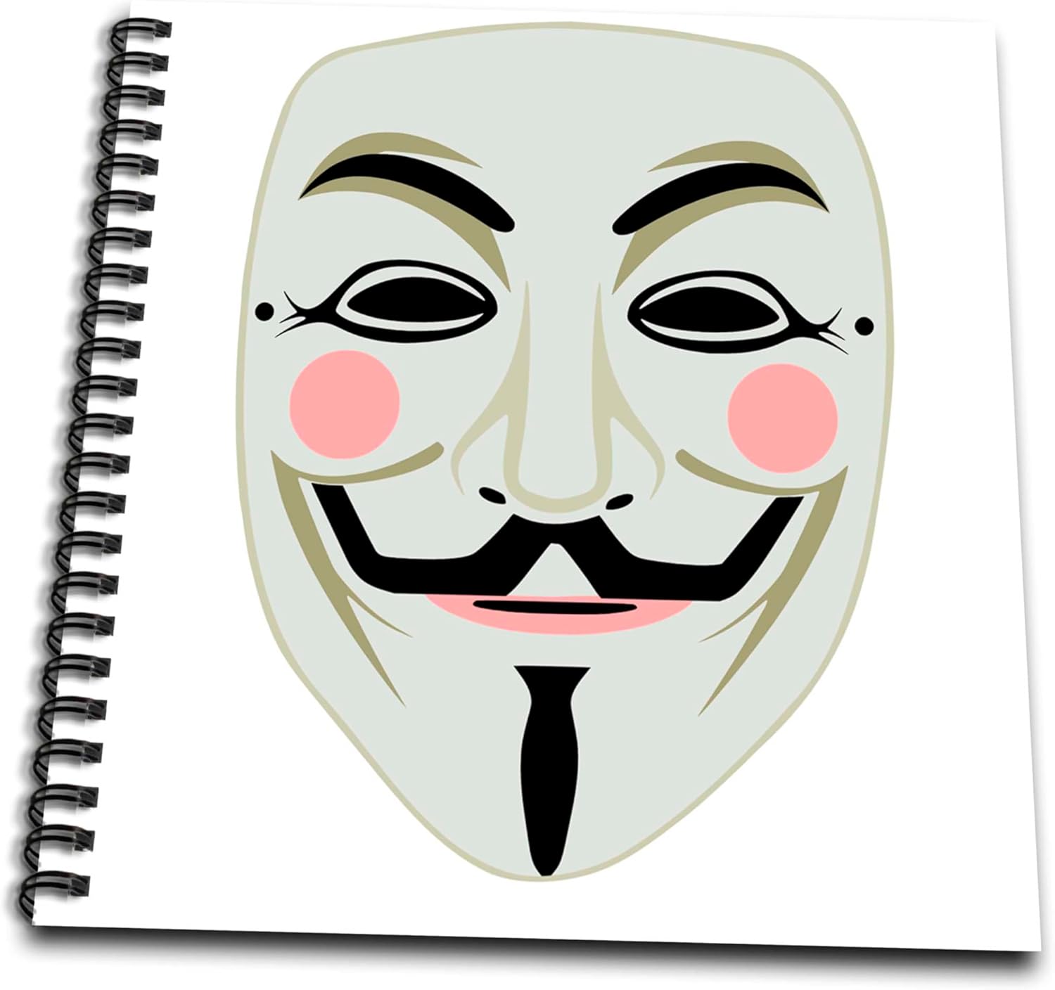 3dRose Anonymous Mask Pc Hacker Data Symbol Trendy Modern Wirebound Notebook (db_254234_2)