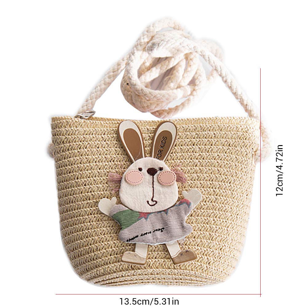 Sac à Main En Paille Brodé - Style Mignon & Chic - Marron - Occasion - Idéal Plage, Vacances, Été