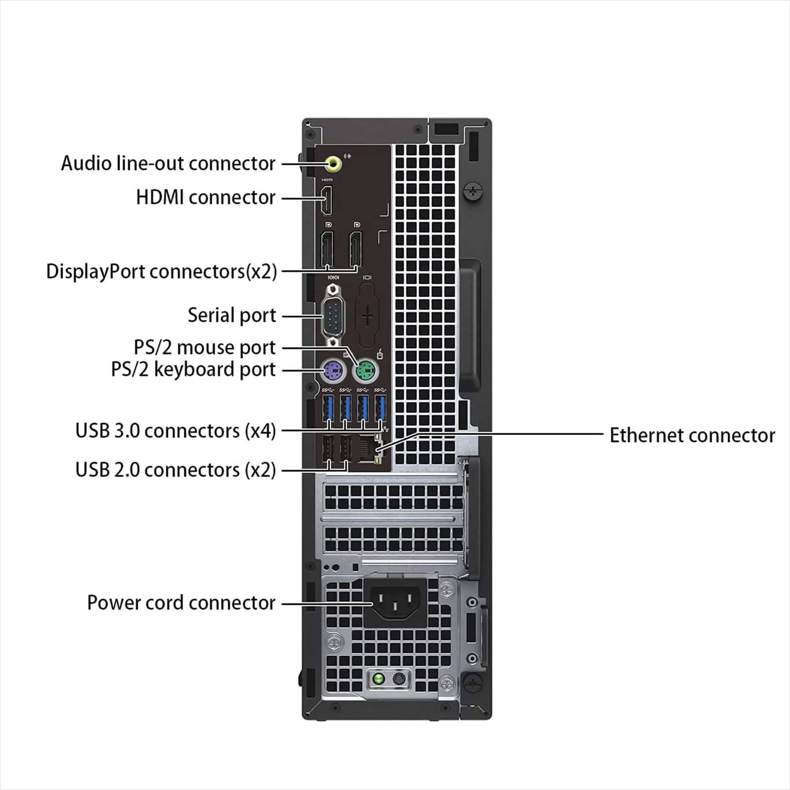 Dell Optiplex 7050 TWR PC Computer Fisso Intel Core i7 6th, Ram 16Gb, SSD 256Gb, WiFi Usb, Hdmi + DisplayPort, Windows 11 Pro + Libre Office (Ricondizionato)