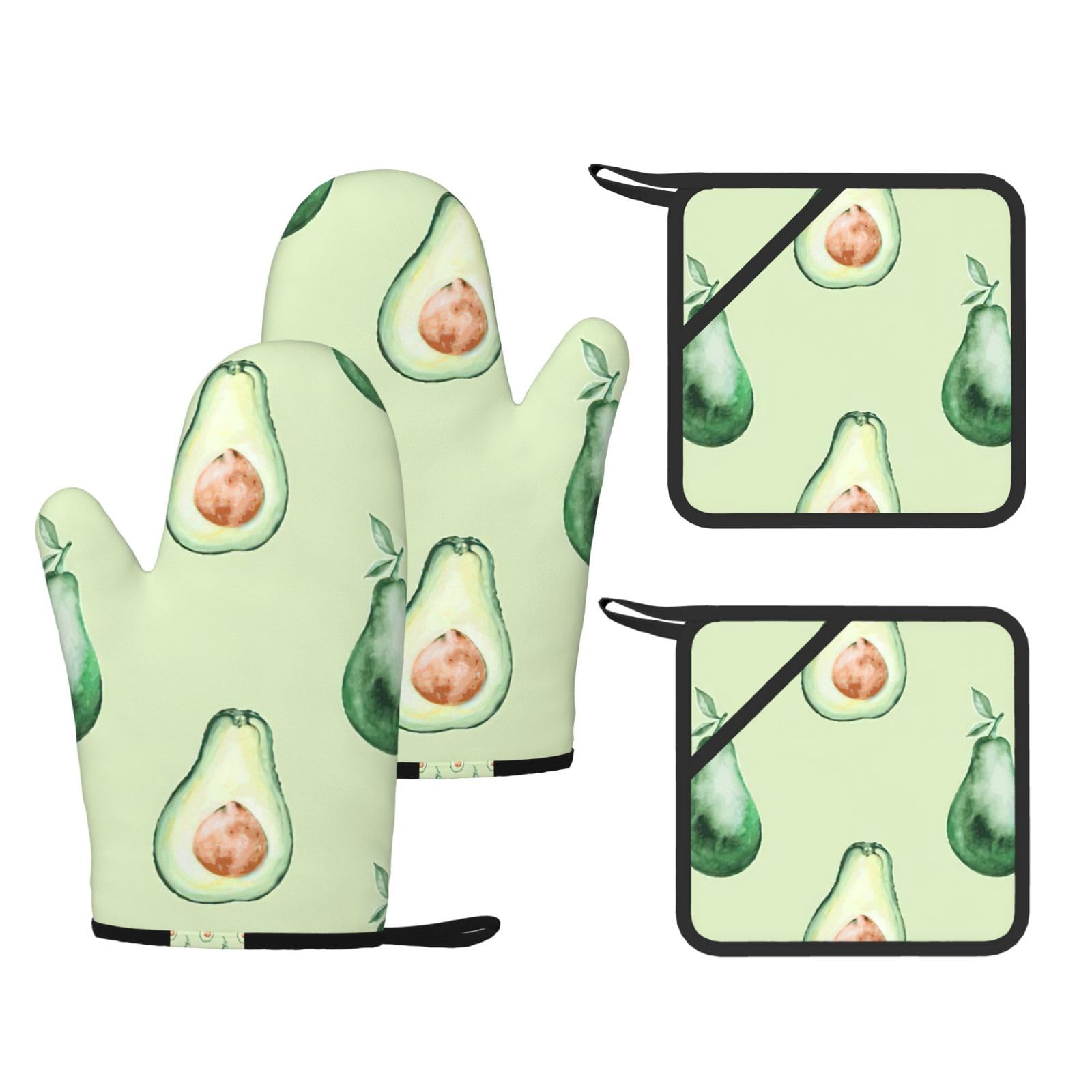 Gants de cuisine et maniques avocat isolants 500 degrés pour cuisson au four