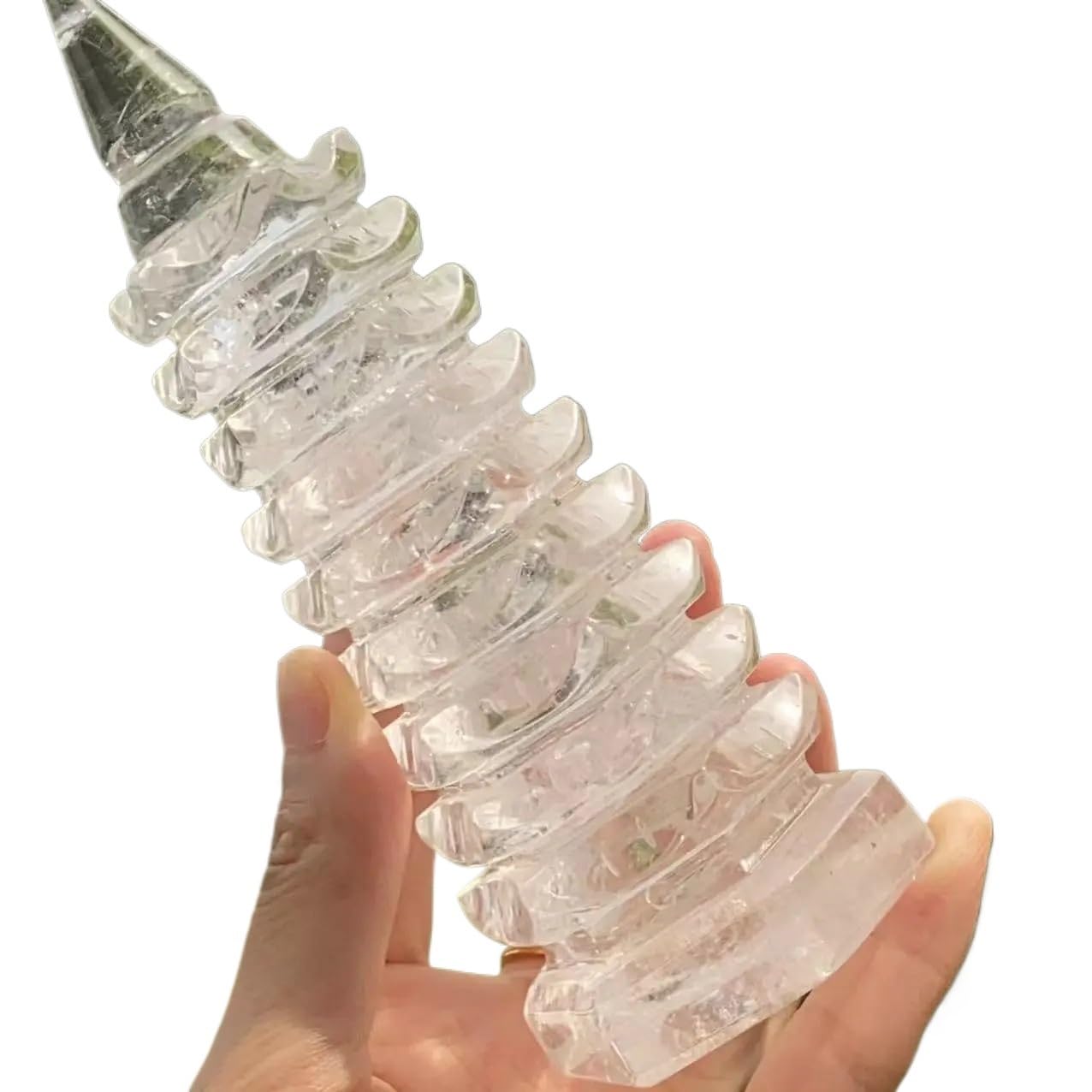 YLQUXEUV 1pc 6-7cm White Crystal Wenchang Tower Gemstone