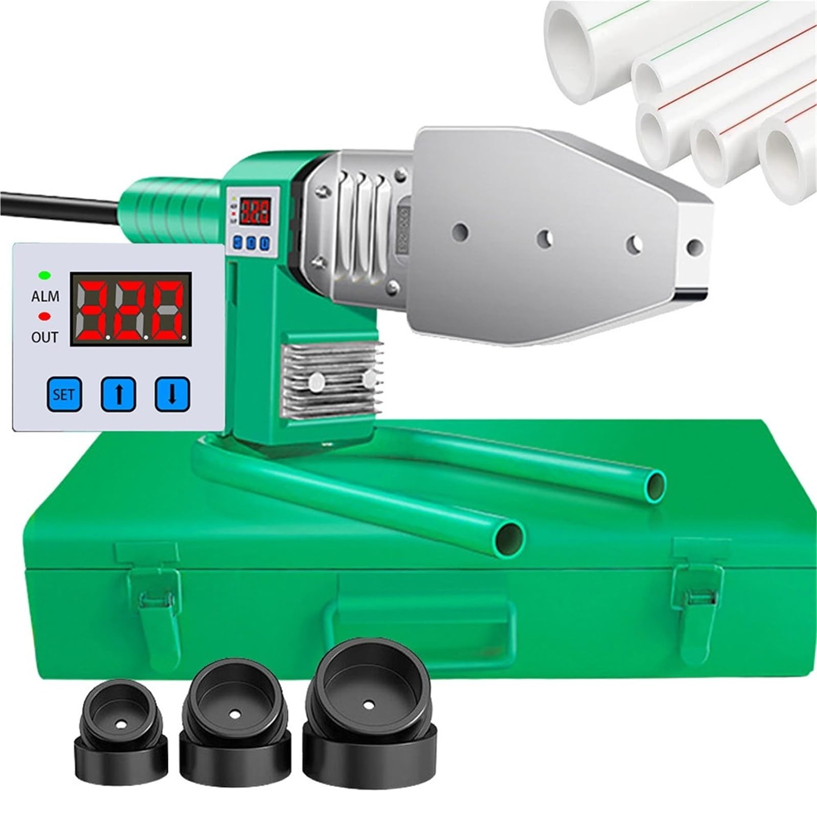 Mothdust One Color Ppr Plastic Pipe Welding Machine With Iron Case Digital Display Pipe Welder For Pe Pp Pipes 0-320°C Double Heat Dissipation Anti Scalding Line Tool(#32)