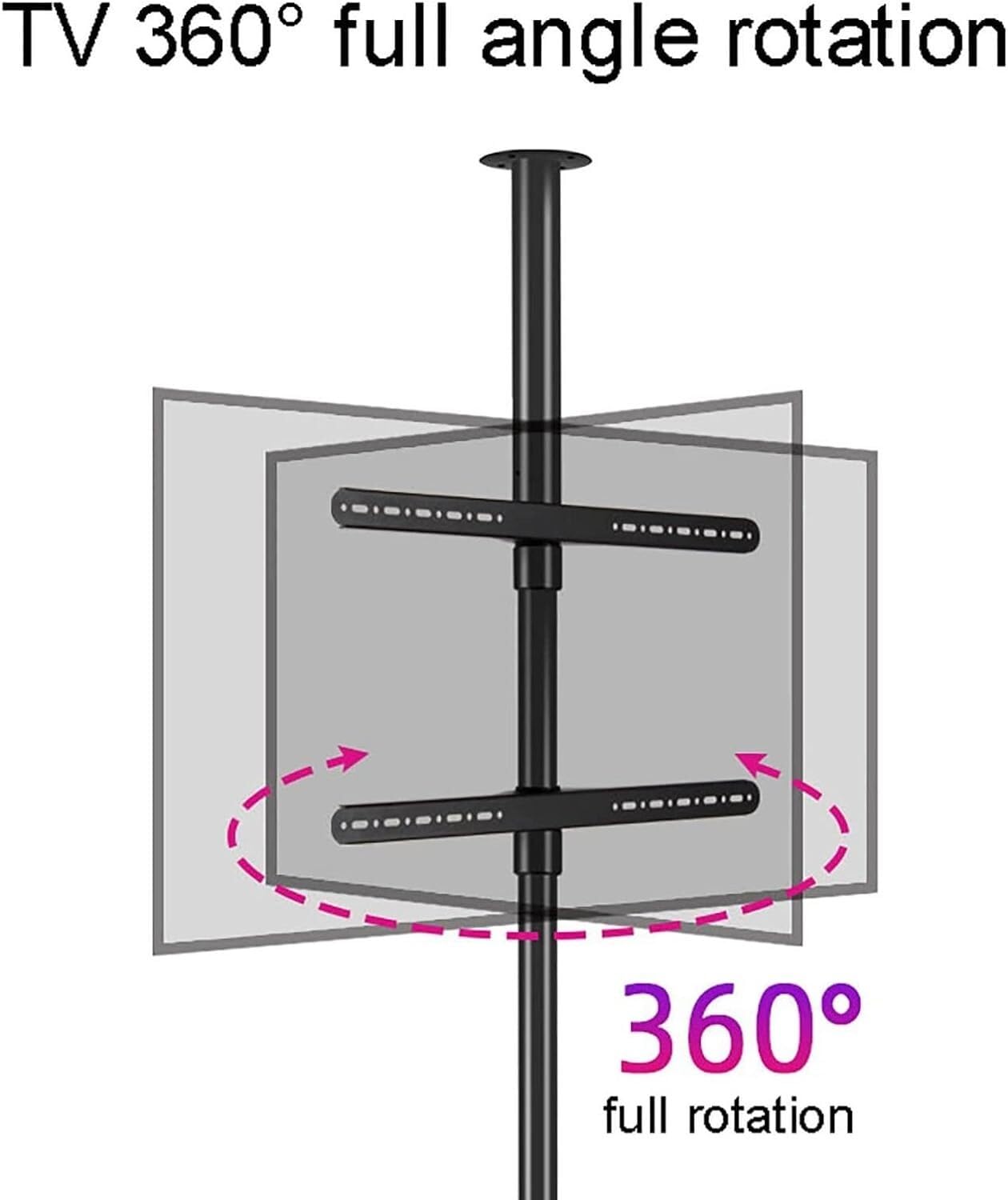 ELzEy Wand- & Deckenhalterungen Passend for 32-75 Zoll verstellbare Decken-TV-Halterung, LCD-TV, 360 Grad drehbarer Rahmen, Bodenständer Halterungen & Ständer für Fernseher