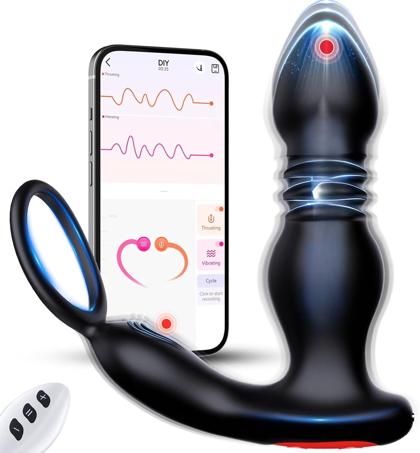 Accessori erotici: vibratori anali, massaggiatori prostatici 3 in 1, tappi anali, giocattoli erotici, stimolatori maschili, s, accessori erotici con anello