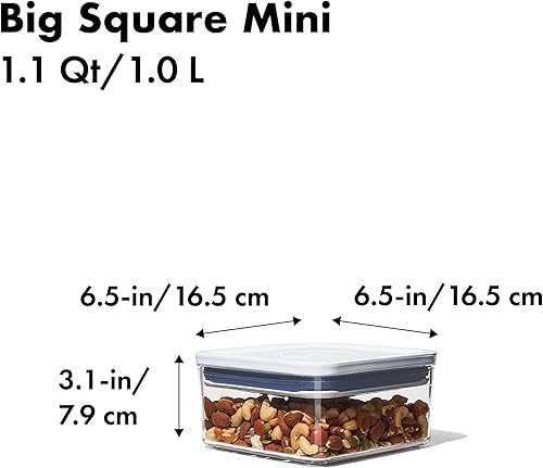Miniatura 3 de OXO Good Grips POP - Contenedor hermético para almacenamiento de alimentos - Mini cuadrado grande de 1.1 cuartos de galón, ideal para bolsas de té,