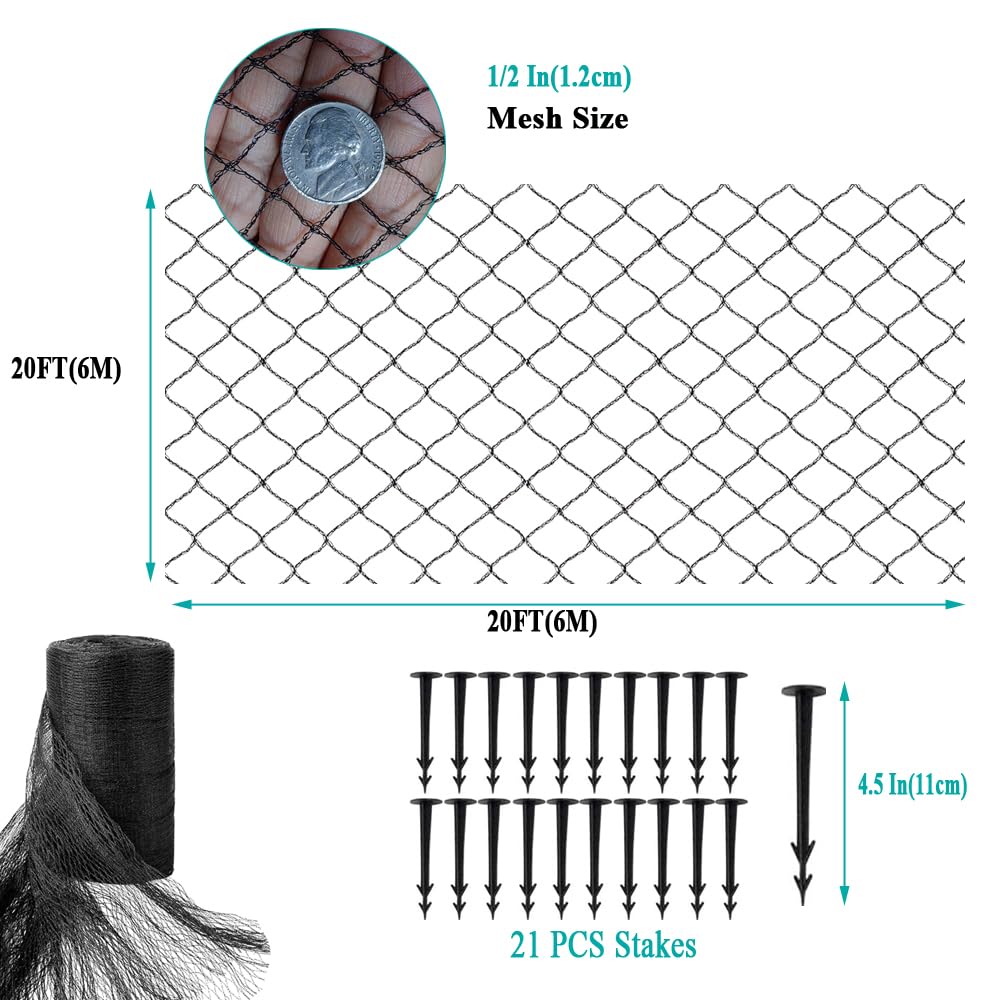 Vocray Pond Netting for Leaves 6x6M, 1.2 Cm Fine Mesh, Woven Pond Net Cover to keep heron away - Image 2
