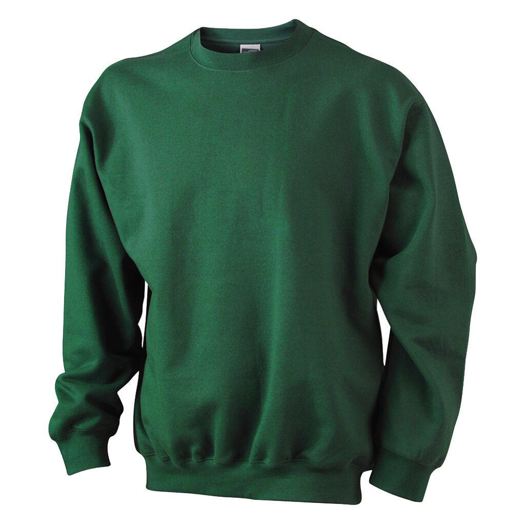 James & Nicholson Dark-Green Classic Comfortable Round-Neck Sweatshirt (5Xl, )