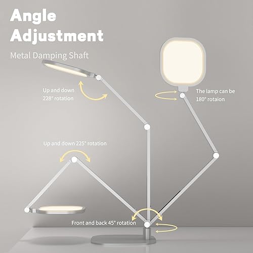 Miniatura 5 de Lámpara de escritorio LED para oficina en casa, luz de escritorio para videollamada, 3 temperaturas de color, luz de computadora de 10 brillo, luz