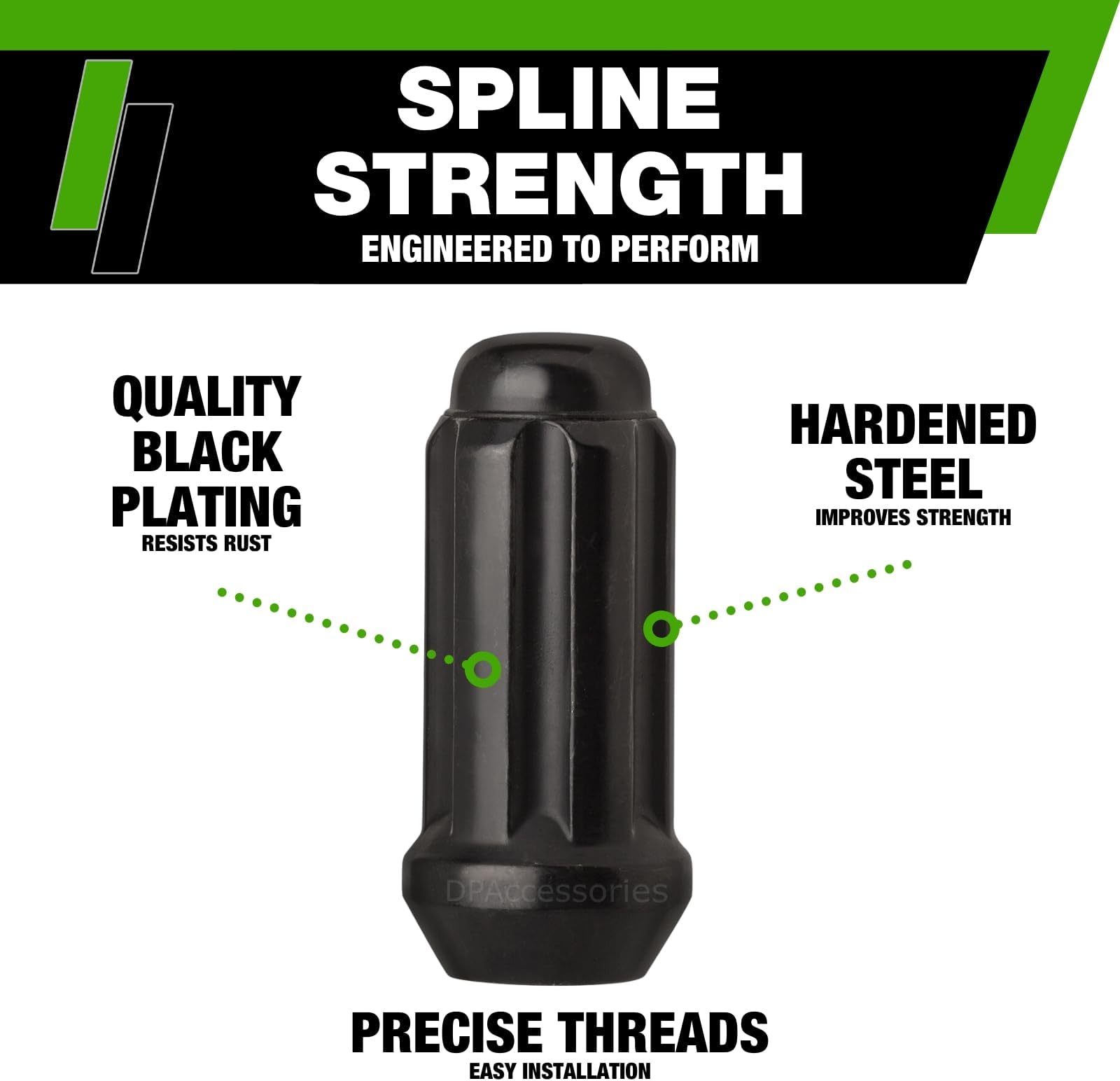 - DPAccessories Lug Nuts Compatible with 2020-2025 Jeep Gladiator | Black Spline Style | Aftermarket Aluminum Wheels Only | Set of 20 Wheel Nuts & 1 Tool | DJEGLA01A-BK/1