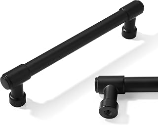 6 Pack 6 Inch Cabinet Handles Matte Black Pulls for Kitchen Drawers and Cabinets - Hardware for Cupboards