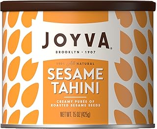 Joyva Sesame Tahini | 15oz Tins | 100% Pure Roasted Sesame Seed Purée | Silky Smooth & Creamy | Mildly Nutty | All-Natural...