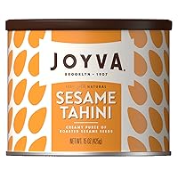 Vista 1 de Joyva Tahini de sésamo Latas de 15 onzas Puré de semillas de sésamo tostado 100% puro Suave como la seda y cremoso Suavemente nuez